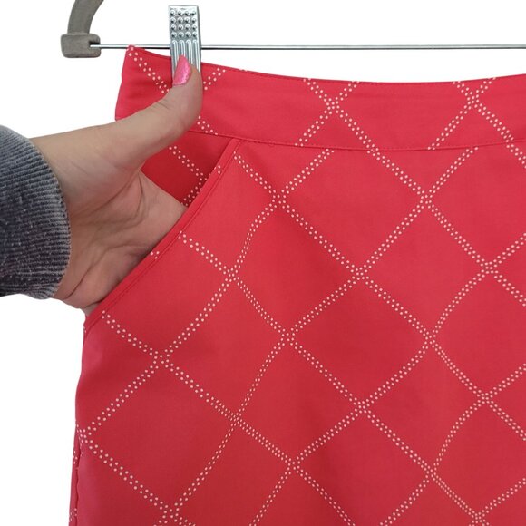 Coral Bay Golf Diamond Pattern Skort Size 4P Pink Pockets Side Zip Golf Tennis - Picture 4 of 8